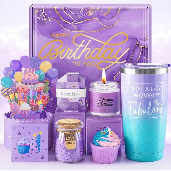 Happy Birthday Bath Set Gift Basket/Box for Mom, Sister, Bestie, Her, Wife | NEW - Picture 1 of 14